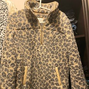 Abercrombie leopard fleece pullover